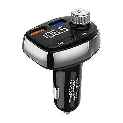 Kit mains libres Bluetooth T61 pour voiture avec lecteur MP3, chargeur USB QC3.0 et émetteur FM (1/5)