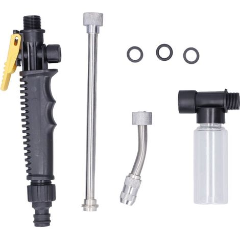Nettoyeur à jet haute pression, pulvérisateur d'eau en mousse réglable et amovible, pour l'arrosage du jardin et le lavage de voiture (1/5)
