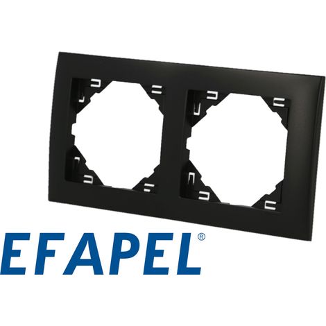 Plaque de finition noir mat double Efapel Logus 90
