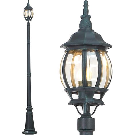Lampione Vittoriano Classico da Giardino Lampada Esterno Alluminio 202 cm Verde (1/5)