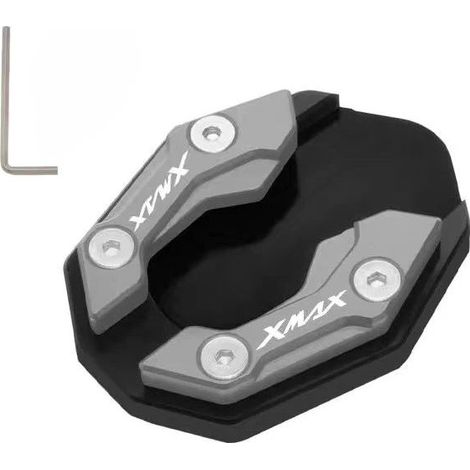 (Gris) Compatible avec YAMAHA XMAX300 XMAX250 2017-2024 Accessoires Béquille latérale, extension de béquille, plaque de support maxpower (1/4)