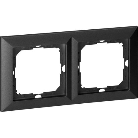 Plaque de Finition Deux Emplacements - Noir - SILAMP