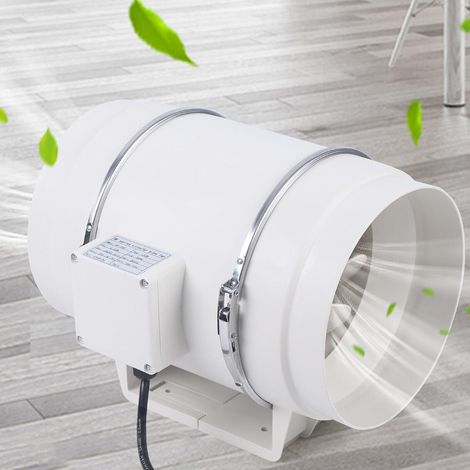 195mm Rohrventilator 900m³/h Rohrlüfter, Kanal Rohrventilator, Inline-Abluftventilator, Kanalventilator für Wintergarten, Gewächshaus, Keller, Garage, Küche, Badezimmer (1/5)