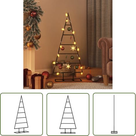 vidaXL Metall-Weihnachtsbaum für Dekorationen Schwarz 90 cm (1/5)