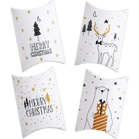 24 Scatole regalo natalizie con adesivi - Ideali per regali e decorazioni festive (1/5)