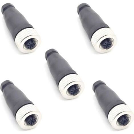 Stück M12 5-polige Buchsen, IP67 wasserdicht, codierter gerader 5-Pin-Schraubsensor, 12 mm M12 5-adrige Rundsteckverbinder, Zubehör für die industrielle Automatisierung, 125 V 4 A
