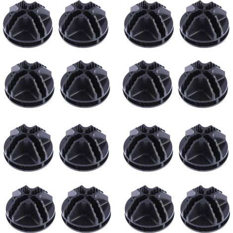 Confezione da 20 connettori cubici in plastica per cavi, ideali per cubi portaoggetti, scaffalature, organizzatori per armadi modulari e cabine armadio, con fibbia di fissaggio (nero).
