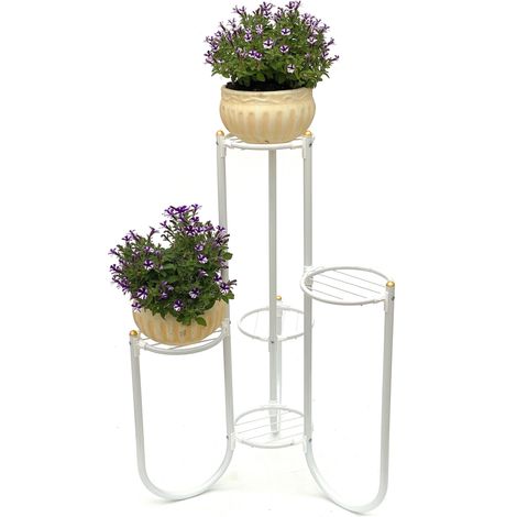 DanDiBo Blumentreppe Metall Weiß 93920 Pflanzenentreppe 81 cm Blumenregal Pflanzenständer Blumenständer (1/5)
