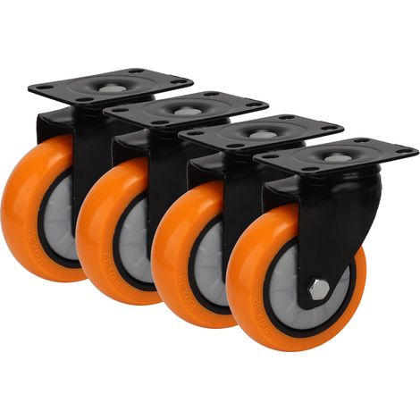 robuste Industrie-Lenkrollen mit PVC-Deckplatte und Feststellbremse, 10 cm (4 Zoll). (1/5)