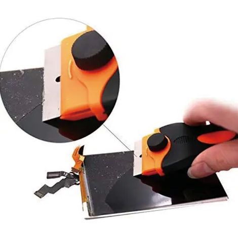 Grattoir pour Plaque Vitrocéramique avec Poignée Souple + 10 pièce Lames Métallique,Vitres/Miroir/Sol Nettoyage，Spatule de décollage pour enlever la colle du sol