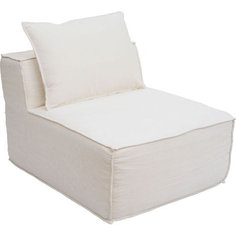 [NON UTILIZZATO] Poltrona modulare HHG-398, sofà lounge imbottita parte centrale, Stoffa/tessuto (300g/m²) 63x75x97cm, avorio