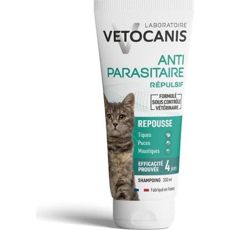 Shampoing anti-puces - VETOCANIS - Répulsif Chat 300ml (1/5)