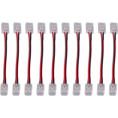 Connecteurs de Bande Lumineuse COB 10 Pièces Connecteurs de Bande Lumineuse 2 Broches Cuisine Bricolage Flexible (1/5)