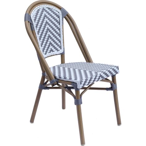 Oviala – Chaise de jardin en aluminium – Rotin synthétique – Hauteur d'assise 45 cm – Charge maximale 100 kg – Dossier haut pour confort