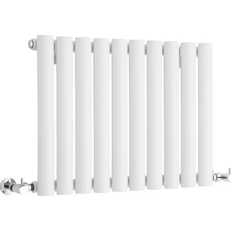 Milano Aruba White Horizontal Single Oval Panel Radiator - 400mm x 595mm (1/5)