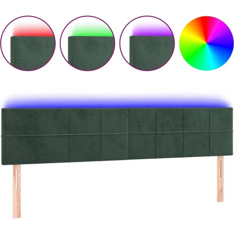 Tête de lit,Panneau décoratif à LED Vert foncé 180x5x78/88 cm Velours CFW7209708 (1/5)