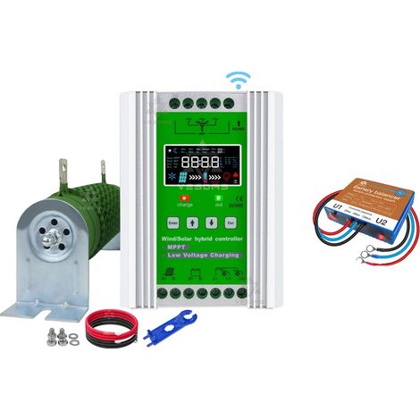 Controlador de carga solar, tecnología MPPT, monitoreo remoto, 3000W con balanceo, con Wifi, automático 12V 24V 48V (1/2)