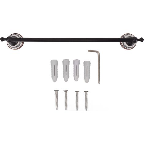 Towel Bar European Style Single Rod Hanging Bath Towel Holder Copper Towel Rack for Bathroom Toilets Dark Bronze