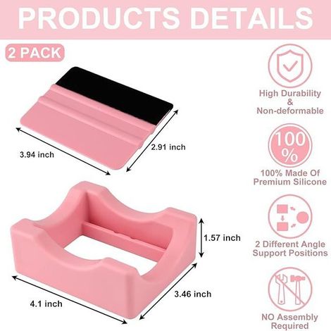 Porte-gobelet en silicone, lot de 2 porte-gobelets pour loisirs créatifs avec fente intégrée et gomme à bord en feutre, petit porte-gobelet pour l'application d'autocollants en vinyle, porte-gobelet a (1/4)
