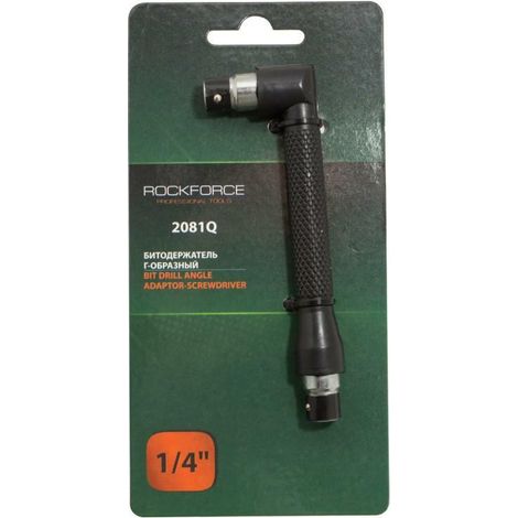 Rockforce Adaptador Angular para Puntas 1/4", herramienta de alta calidad para mejorar el acceso a espacios difíciles, diseño robusto, ideal para trabajos de precisión y mantenimiento.