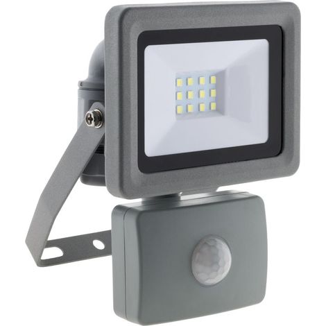 Projecteur à détecteur de mouvement 10W 850lm – IP44 étanche – Lumière blanche 6400K – Technologie LED SMD – Installation facile (1/5)