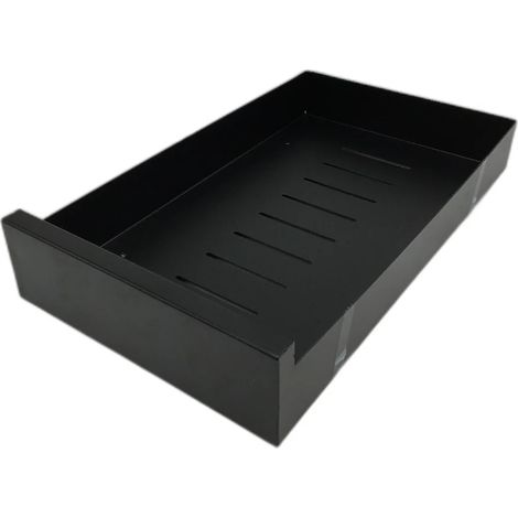 Organisateur de placard/garde-manger avec tiroir coulissant noir et étagère coulissante - 25 x 43 x 8 cm (1/5)