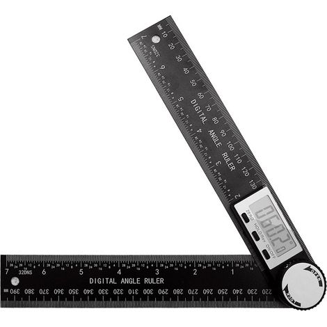 Winkelmesser, Winkelmesser, 15 Zoll/400 mm digitaler Winkelmesser, LCD-Digital-Winkellineal mit ZERO/HOLD&REVIEW/LOCK-Funktionen für Holzbearbeitung, Heim, Handwerker,
