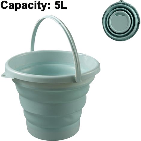 Seau Pliable - 5 L ou 10 L - Pour Jardinage Camping Pêche Extérieur - 1 Pièce (1/5)
