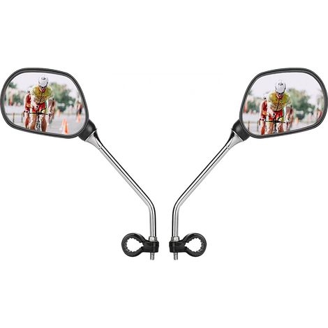 Retroviseur Vélo - Réglable 360° - Pour Guidon Vélo VTT Vélo Électrique Moto - Verre Clair - Lot de 2