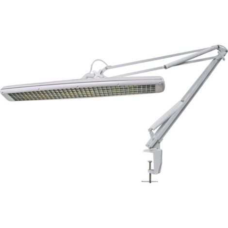 Velleman Schreibtischlampe mit Klemme, 3x 14 W Arbeitslampe, 2700 lm, 6500 K Tageslicht, 60 cm breiter Schirm, weiße Klemmlampe für Büro, Hobby, Maniküre, Nähen und Präzisionsarbeit (1/5)