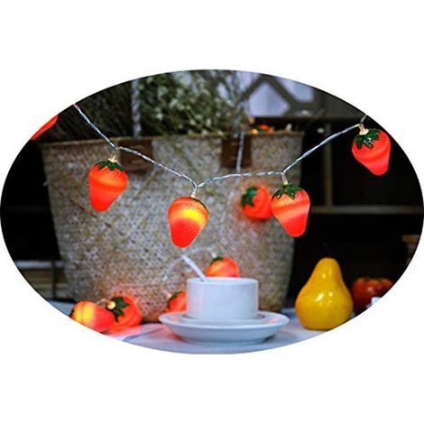 3 Mètres 20 LED Guirlandes Lumineuses à la Fraise, Lampe D'éclairage de Fruits D'intérieur et D'extérieur Alimentée par Batterie pour Mariage, Maison, Jardin, Patio, Décorations (1/5)
