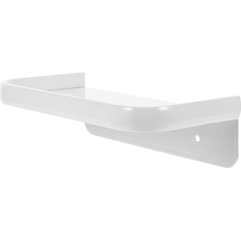 Support rouleau WC, aluminium/blanc/sans perçage/avec étagère (1/5)