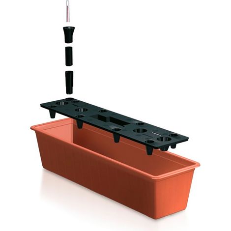Prosperplast MACETERO per Balcone 11 L A Colori Terracota IMPIANTO di IRRIGAZIONE con 60 X 18 X 14 CM (1/5)