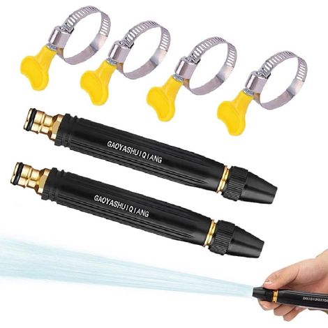 2 Pièces Buses De Pistolets De Pulvérisation De Tuyau D'arrosage, 3 Modèles Réglables Tête De Buse De Pistolets À Eau Haute Pression, Buse De Tuyau D'arrosage Portable pour Le Lavage, L'arrosage (1/5)