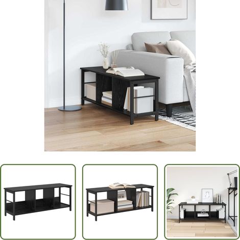 vidaXL Étagère chêne noir - Étagère Chêne noir 102 x 32 x 40,5 cm Bois d'ingénierie (1/5)