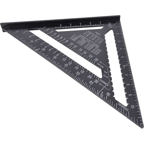 Équerre à angle droit de 30,5 cm (12 pouces) en aluminium noir, rapporteur antirouille, profilé en aluminium pour le travail du bois (1/5)