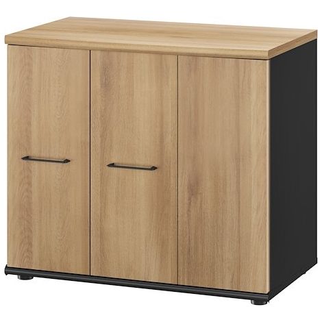 Armoire base Jazz H 71 cm 1 porte battante 2 portes pliantes chêne