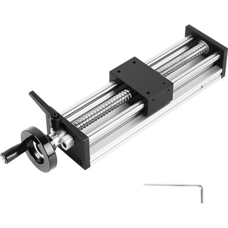 Rail Linéaire avec Volant, Guidage Linéaire Manuel avec Verrouillage, Course 200 mm, Vis à Billes ±0,05 mm, Double Rail de Guidage pour CNC, Table Linéaire X-Y-Z (1/5)
