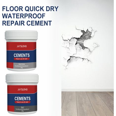 Ciment noir pour la réparation des murs et des sols - hydrofuge, résistant aux fissures, résistant aux hautes températures, séchage rapide, facile à appliquer - 300 g (ciment à séchage rapide) (1/5)