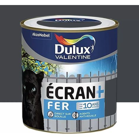 Peinture fer DULUX VALENTINE Ecran+ brillant Anthracite 0,25 L (1/2)