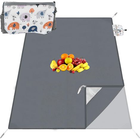 Picknickdecke, wasserdicht, 200 x 150 cm, faltbar, tragbar, Stranddecke, leicht zu reinigen, Outdoor-Picknickdecke für Camping, Reisen, Picknicks und Strandbesuche (1/5)