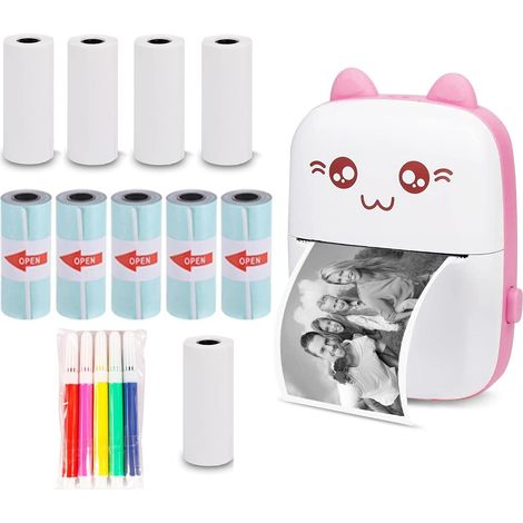 Mini Imprimante Thermique avec Recharge USB Bluetooth Petite Imprimante Portable Compatible avec Android ou iOS (1/5)