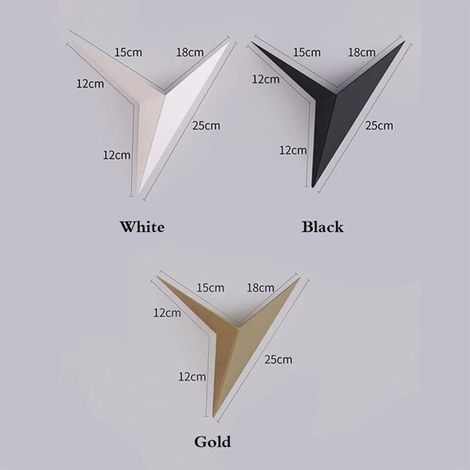 Applique murale LED\\u3000Applique Murale Interieur LED 3W, Créatif Triangle Forme Doré Lampe Murale 3000K Blanc Chaud Moderne Métal Luminaire Mural Pour Chambre Salon Escalier Couloir (L'or)-RAPANDA (1/3)