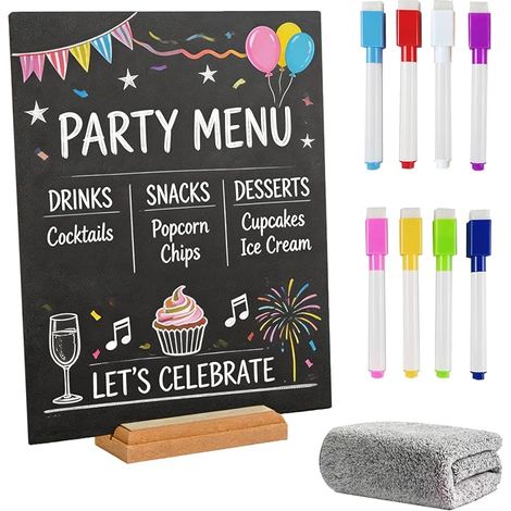 Mini Chalkboards with Stands for Table Decorations, Food Display in Restaurants, Bulletin Boards, Small Business, Weddings, Banquets, Cafes 8.3x11.8 inch (1/5)