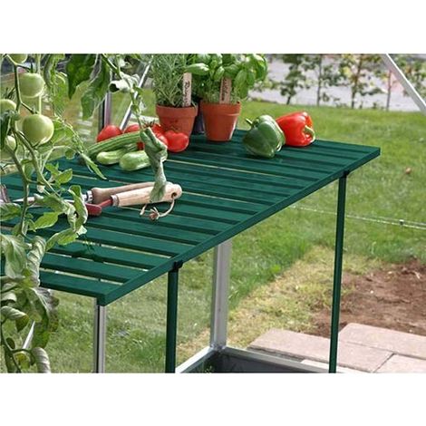 Table rabattable pour serre de jardin, Couleur Naturel anodisé