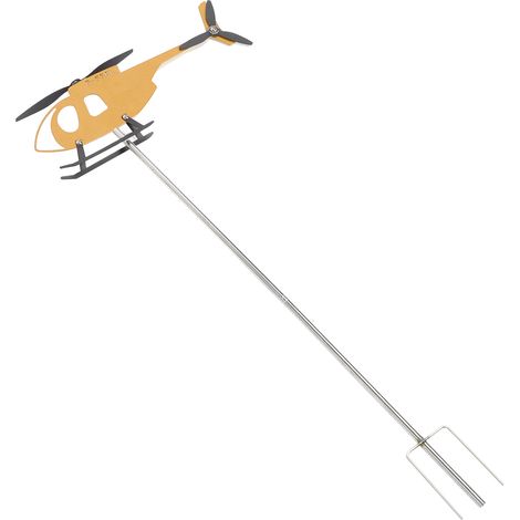 Girouette avion jaune en fer 30 cm éolienne cour jardin extérieur déco mobile vent cadeau passionné aviation kit (1/5)