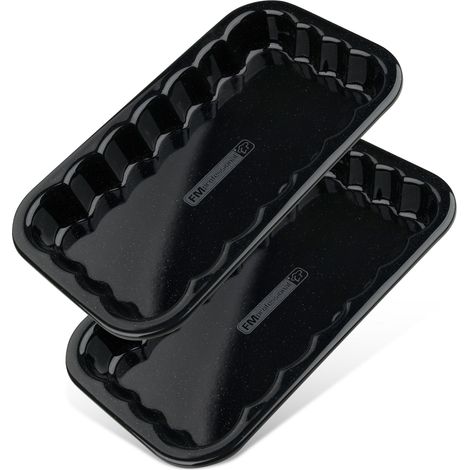Lot de 2 plats à barbecue en acier émaillé 21 x 12 cm FM Professional Barbecue