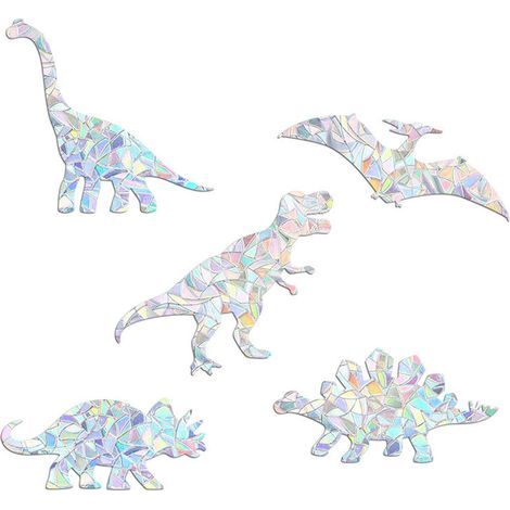 6 Pièces Autocollants Fenêtre Anti-Collision Arc-en-Ciel pour Oiseaux - Décoration Vitre Suncatcher (1/5)