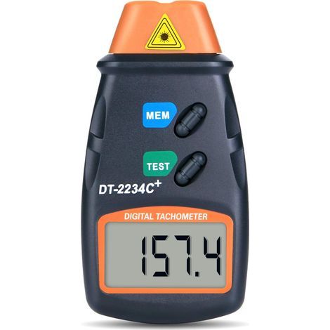 Tacómetro digital profesional, tacómetro fotoeléctrico láser digital sin contacto RPM Tach (1/5)