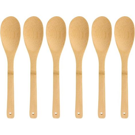 Set mit 6 Bambus-Holzlöffeln, hitzebeständig und leicht zu reinigen